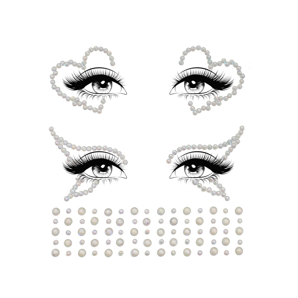 Leg Avenue - Ayla Autocollant Diamant Bijou Visage - Gris